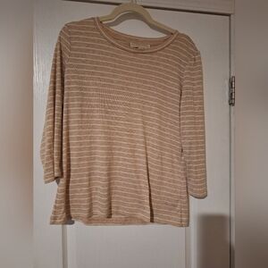 Women's Michael Kors Sweater Blouse Top L Striped‎ Shirt